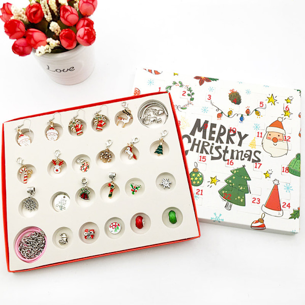 23-24 Jul Adventskalender Nedtelling DIY Kreativ Smykke Blind Box Gave Spill 24 deler 24 dager 2