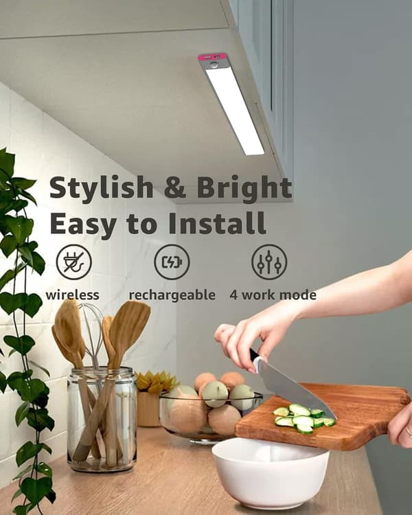 USB Oppladbar LED-lampe for underskap 40 cm med bevegelsessensor og dimmefunksjon