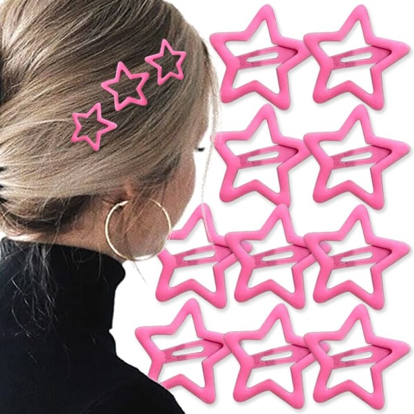 10st tjejer rosa stjärna hårspännen söta små hårspännen för c