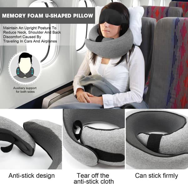Memory Foam Nakkepute for Reise - U-formet & Bærbar [JUN]