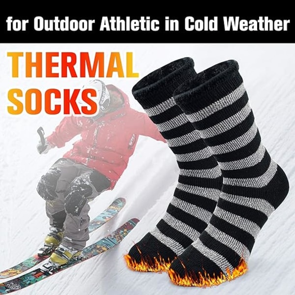 10 par herrstrumpor Vintervarme sokker, ekstra tykke oppvarmede runde sokker