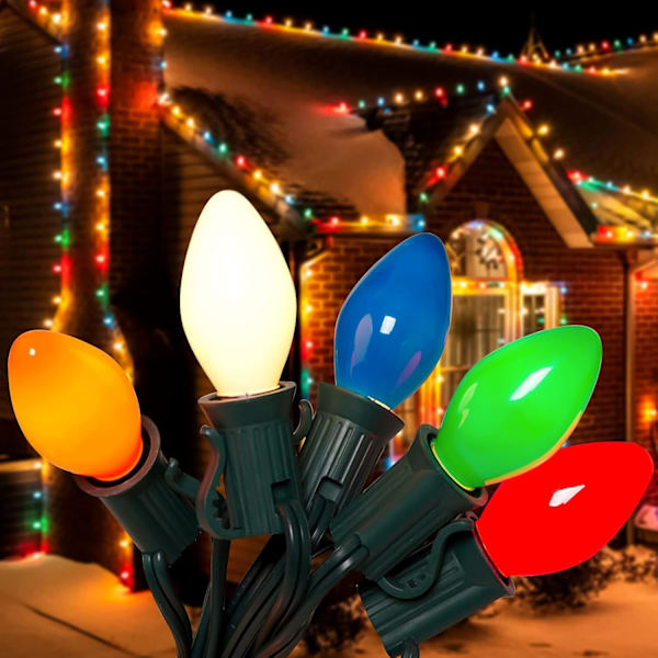 7,6 m C7 LED Keramiske Julelys i Multi-Farve [JUN] Ceramic Multicolor
