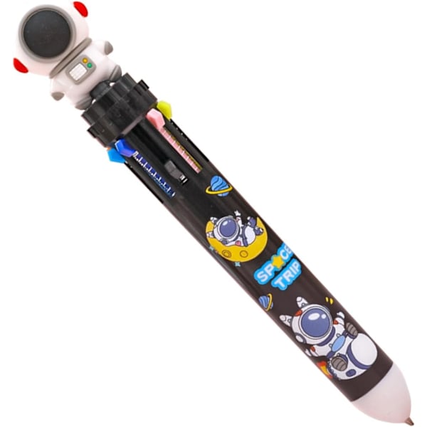 Flerfarget kulepenn | Tegneserie Astronaut 10-i-1 Kulepenn | 0,5 mm Retractable Ink Press Pen for skriving, Journaling, Skoleartikler