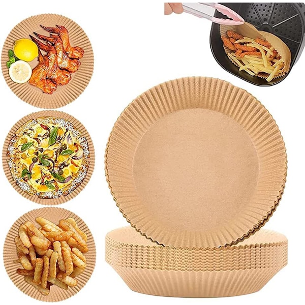 200-pack Air Fryer bakplåtspappersfoder, 16 cm brown