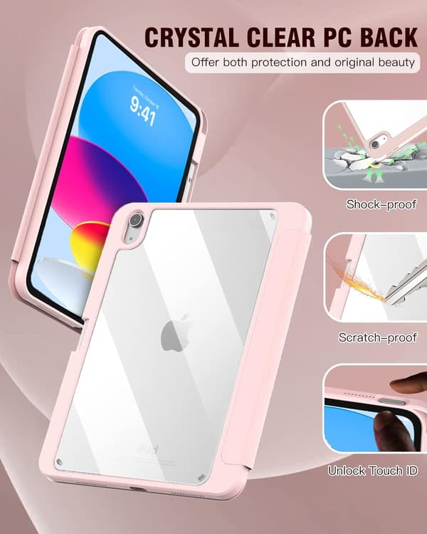 iPad 11 Cover til 2025 A16 Model med Blyantholder & Auto Væk/Sov[JUN] iPad(A16)11 11（2025） pink