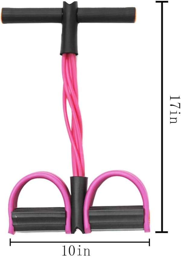 6-rørs elastisk yogamotstandsbåndsett for hjemmetrening [JUN] Black and pink