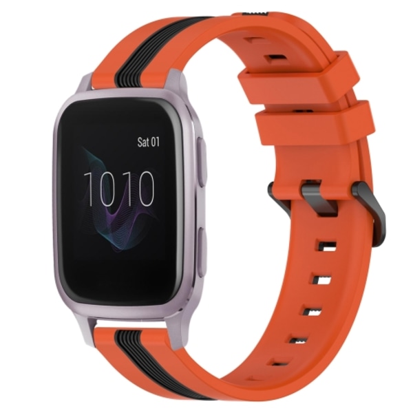 För Garmin Venu SQ 20 mm lodret tofarget ur Orange-Black