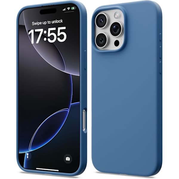 Flydende silikonecover til iPhone 16 Pro, stødsikker blød fuld beskyttelse (blå) iPhone 16 Pro Blue