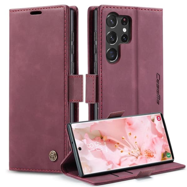 Til Samsung Galaxy S25FE Læder Wallet Case med Kort Slots & Kickstand, Slim[JUN] kaffefärgad