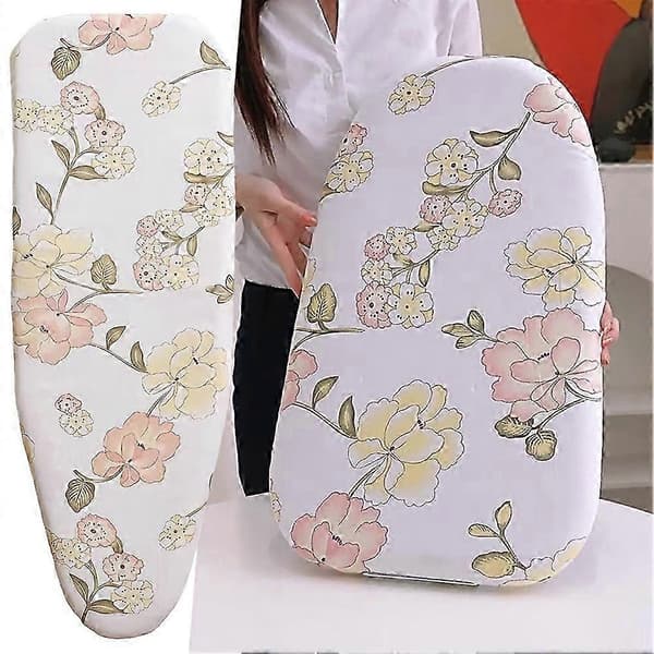 110x34cm Universal Strykbrädesöverdrag med Elastisk Bomullsskyddsmatta Rich Peony