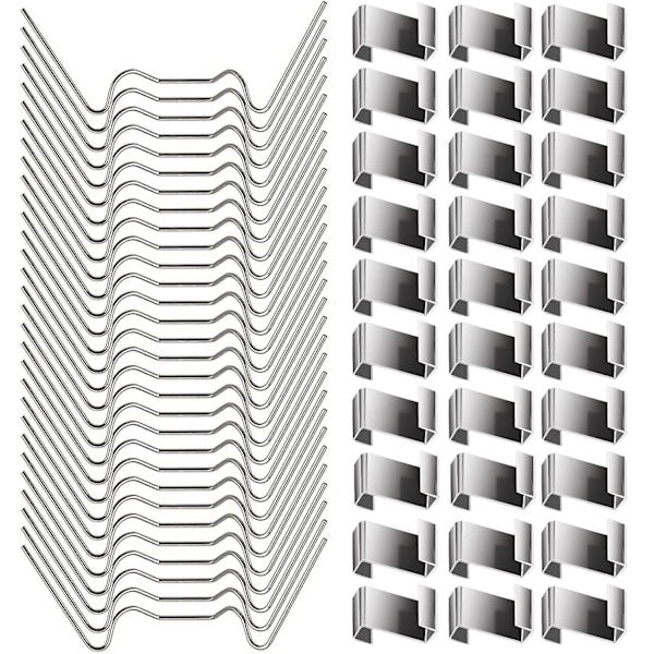 100 st Växthusklämmor för glas - rostfritt stål Växthusfönsterklämmor Glasrutefästen - 50 st växthus
