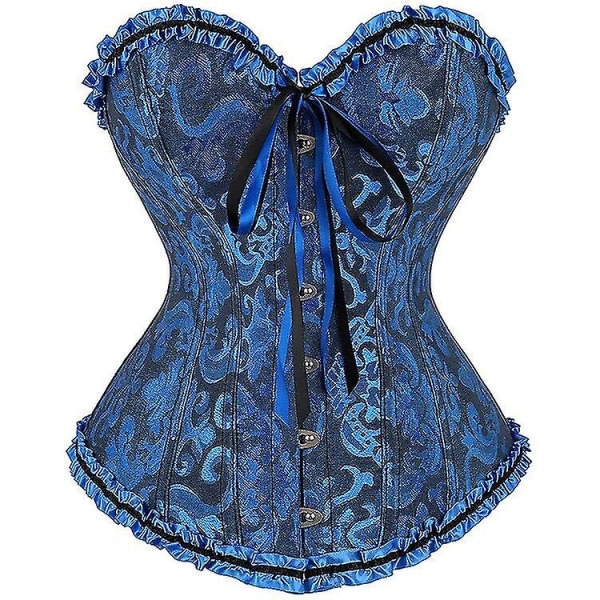 Sexy Women Bustier Corset Floral Lace Up Corset Top Boned Wa
