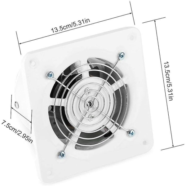 Poistoilmapuhallin 4 tuuman ilmanpoisto Hiljainen seinäasennus ilmanvaihto kylpyhuoneelle Garagelle Keittiölle 25w Tuuletin 200m/h Ilmavirtaus Ja 30~35 Dba(a)