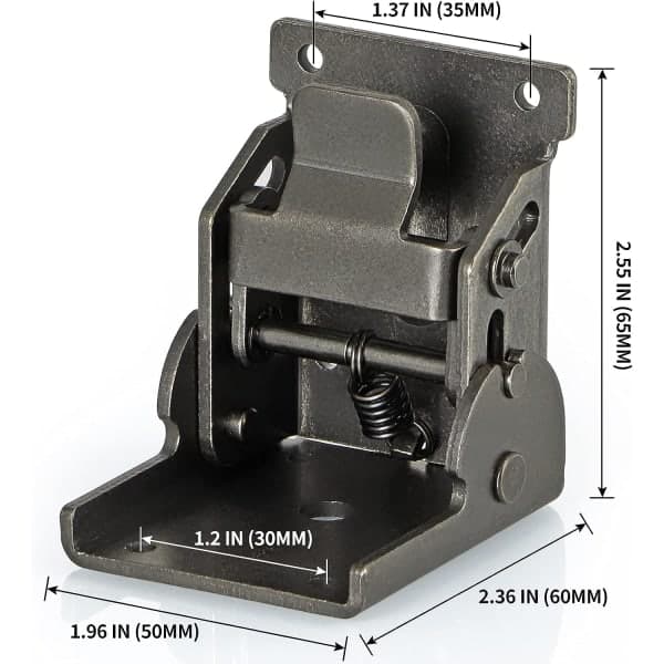 4-pack 90 graders självlåsande fällbara konsoler - 150 kg kapacitet, Gunblack[JUN]