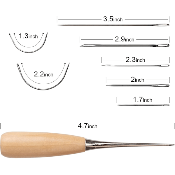 18 delar läderverktyg Synålar för läderreparation för läder