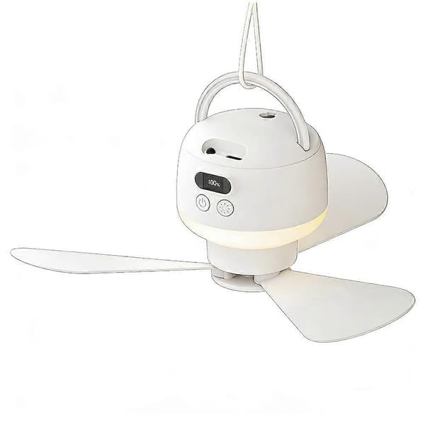Camping Fan USB Rechargeable Tent Fan with Remote Control LED Light 5 Speeds Timer Portable Ceiling Fan for Camping Vit