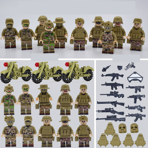 Djungelns specialstyrkor [10 figurer/set] och tillbehör Cobi Cada kompatibel