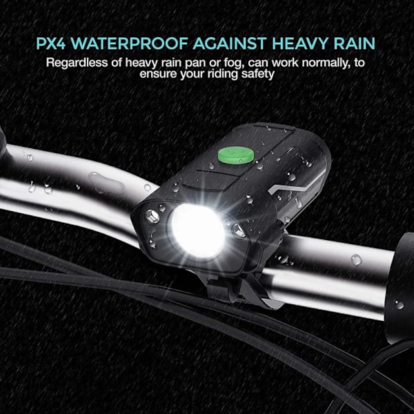1000 Lumen USB Genopladeligt Sæt, 3 LED Cykelforlygter Super Lys Forlygter Ipx5 Vandafvisende Cykelsafetylommelygte 360 Rotation 3-switch