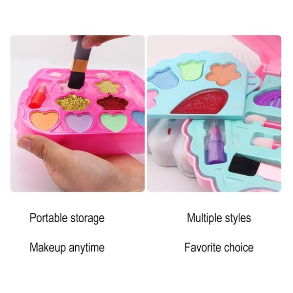 Set för flickor Barn Kosmetisk Skönhet Sminkväska Case Toy Kit P purple onesize