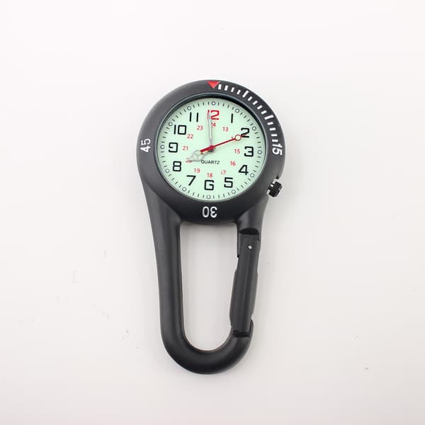 Black Carabiner Watch, Can Also Be Decorated with Small Pendants (3.9 * 7.7 cm)