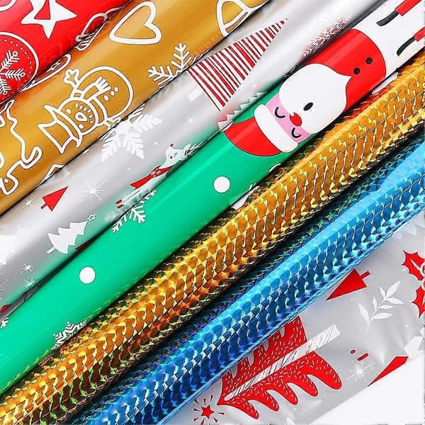 30 julklappspåsar med dragsko - Blå & Gröna Mylar-presentpåsar (S/M/L) [JUN]