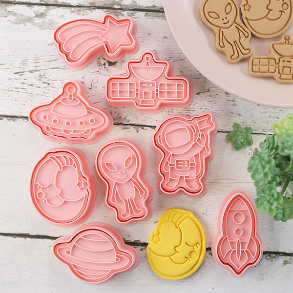 8 st/ set Rymd Astronaut Biscuit Form 3D Cartoon Cookie Form