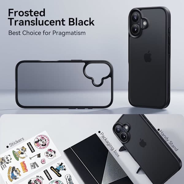 Matte Finish Slim Hard Case Kompatibel med iPhone 17 - Sort[JUN]