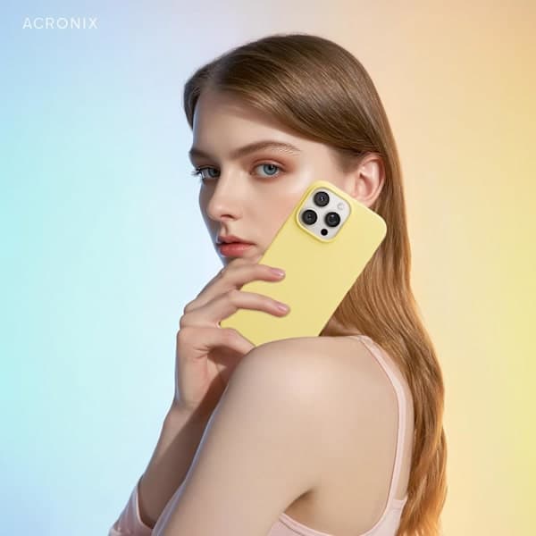 Flydende silikonecover til iPhone 16 Pro, stødsikker blød fuld beskyttelse (gul) iPhone 16 Pro Yellow