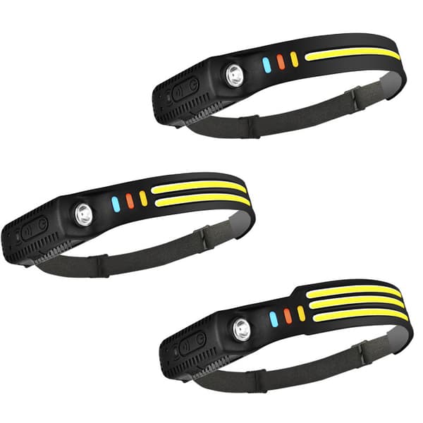 Oppladbar 9000 Lumen Hodelykt med Bevegelsessensor & 10 Moduser[JUN]