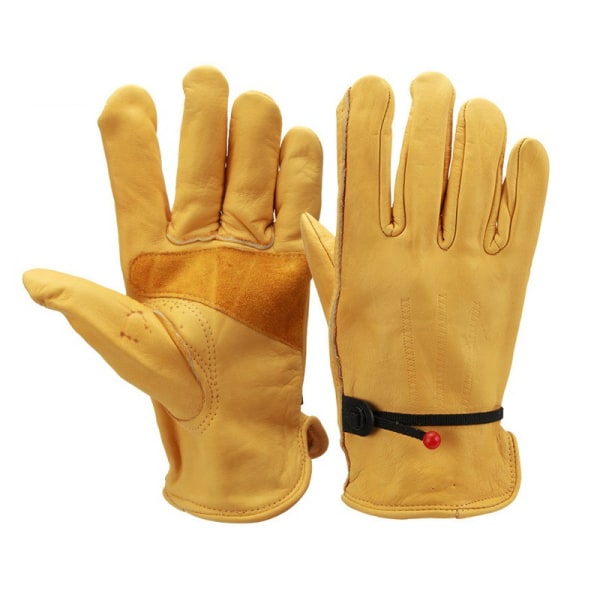 Paire de gants de travail en cuir Pour hommes - Avec serrage