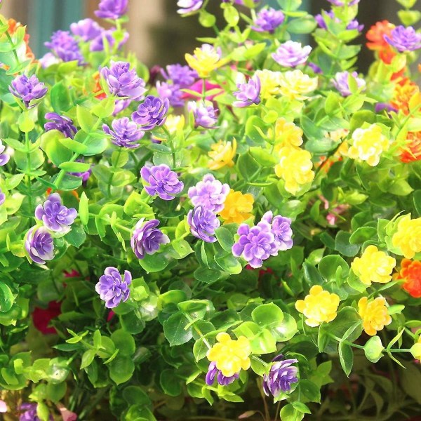 15 buntar utomhus konstgjorda blommor Fake plast grönska