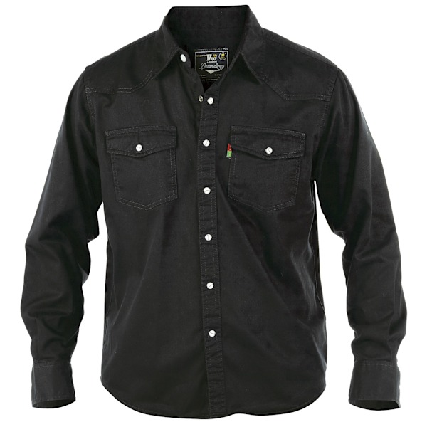Duke Herr D555 Western Denimskjorta Stor Svart Black Large
