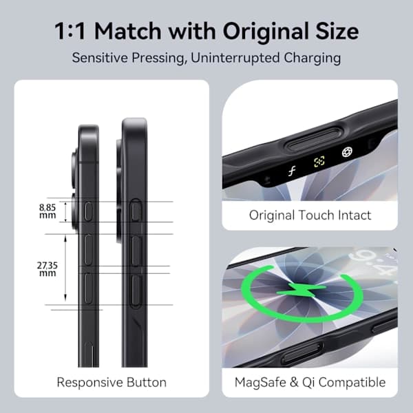 Matte Finish Slim Hard Case Kompatibel med iPhone 17 - Sort[JUN]