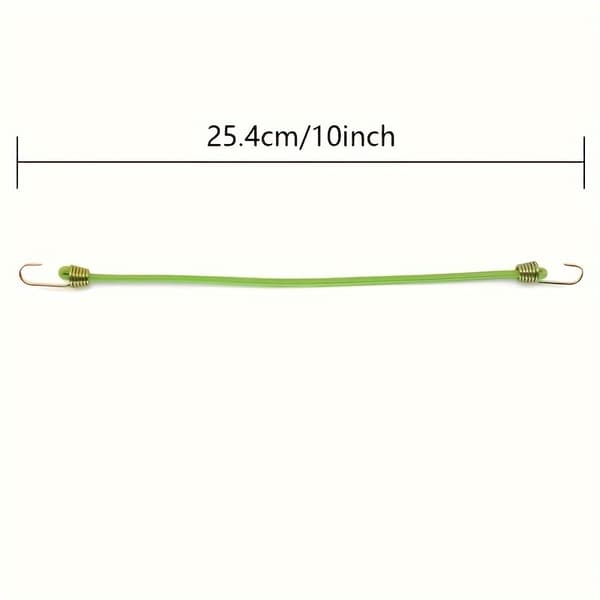 10 tommer elastiksnore med kroge, 12 stk. sorte 12pcs Black