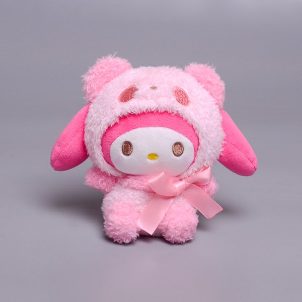 10 cm Kawaii Anime Panda Casual Hund Korta plyschleksaker Presenter f?r barn (rosa)