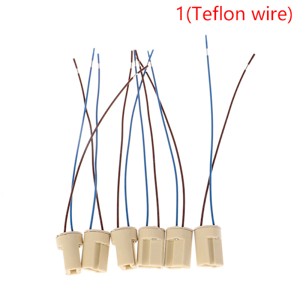 6 stk/sæt G9 Lampehætte Keramisk Kontaktfatning til LED Halogen 1(Teflon wire)