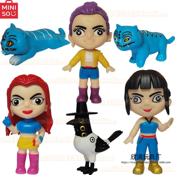 MINISO Demon Hunters Huntrix Kpop Figur - Derpys Tiger Rumi Samlerobjekt [JUN] 6PCS Option 1