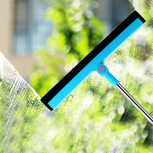 Lattiakumi-squeegee kahvalla, lasipinnan squeegee, sininen