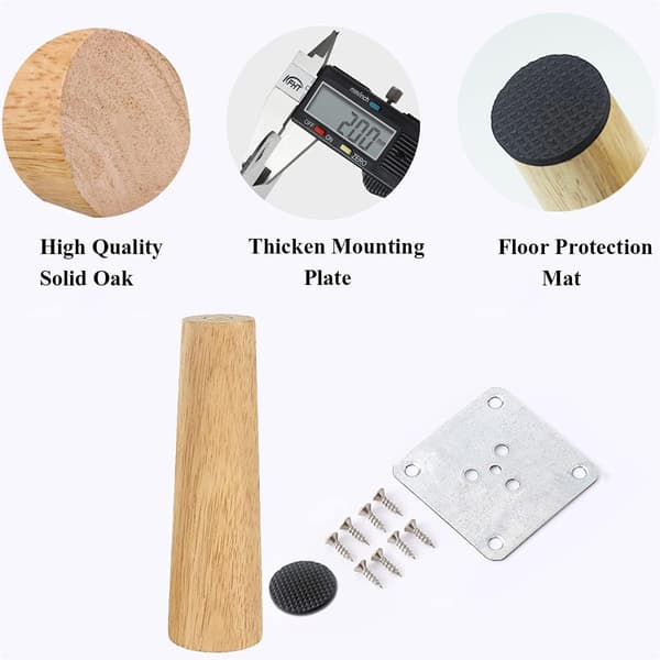 Trämöbelben Set om 4 (12 cm) Kompatibla med Säng och Sidobord[JUN]