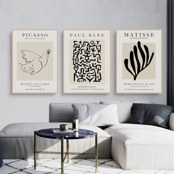 Matisse Living Room Posters Set med 3 abstrakt Matisse Pictur