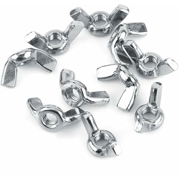 Vingemuttere, 100 stk. Rustfritt Stål Metrisk Gjenge M3 M4 M5 M6 M8 M10 M12 Sommerfugl Vingemuttere Sortimentssett for DIY Verktøy