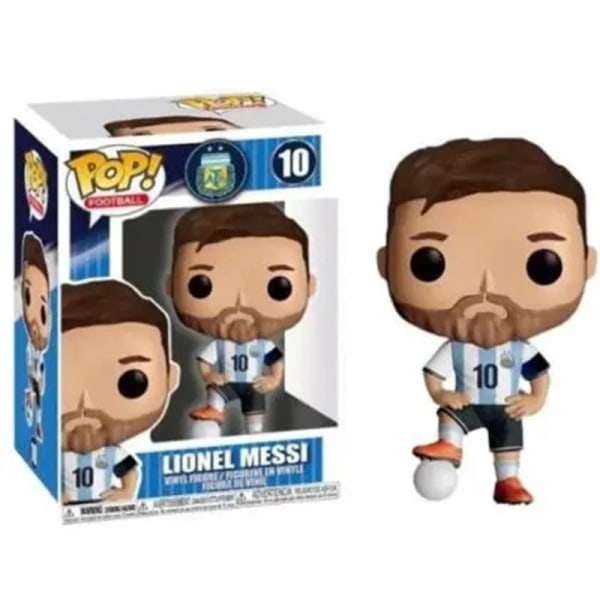 Funko Pop fotballstjerner Lionel Messi #10 Dekorasjon Prydnad Action Figur Samleobjekt Modell Leke