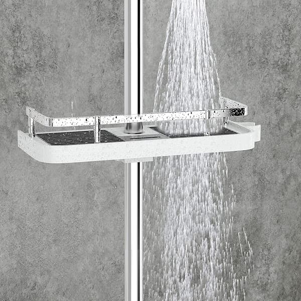 Holdbar Krom Brusehylde - Rustfri ABS Organizer med Pladsbesparende Design