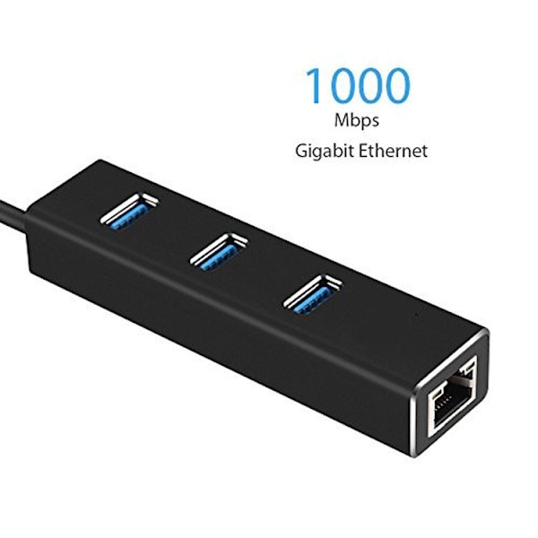 USB 3.0 Ethernet -keskitin, alumiininen USB Rj45 -sovitin C-jakaja