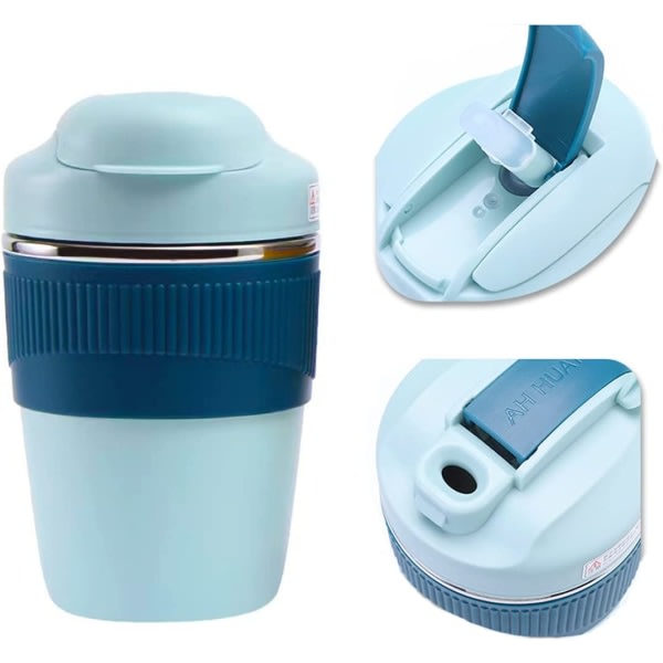 Isolerad kaffemugg Travel Thermos Cup Coffee To Go med halm