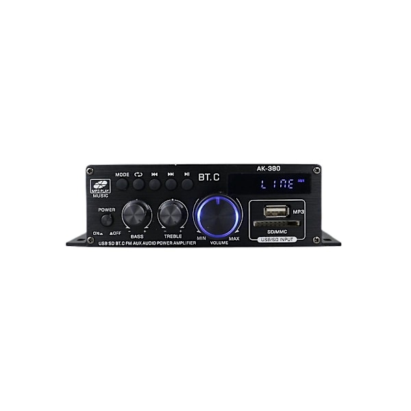 Ak380 800w 12v Forstærker Bluetooth Stereo Hjemme Bil Bas Lyd Forstærker Musikafspiller Bilhøjttaler Klasse D Fm Usb/sd
