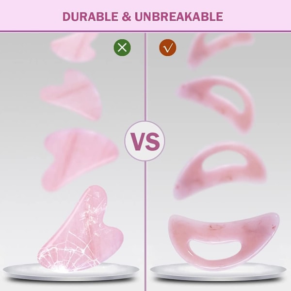 Gua Sha massasjeverktøy med håndtak, stor harpiksmassasje for lymfedrenasje - Perfekt pink