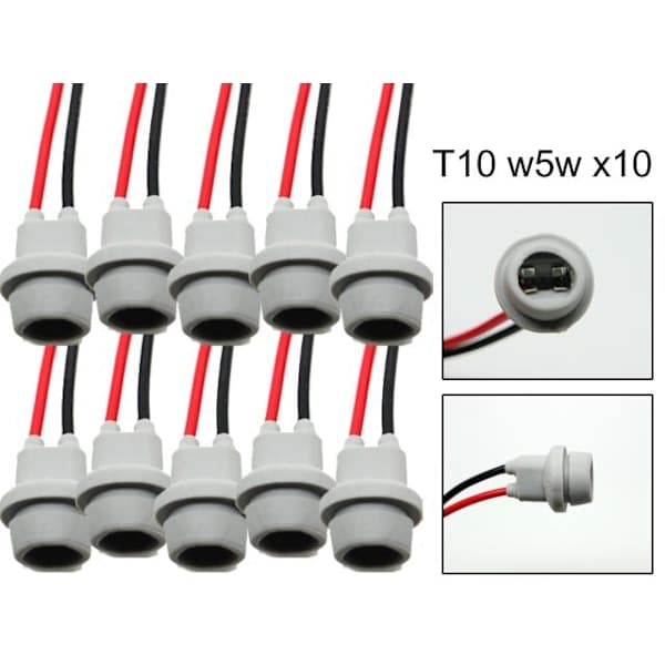 T10 w5w LED / halogen connectors / socket 10-pack soft [JUN]