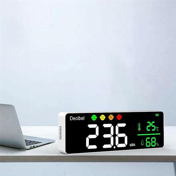 Digitalt lydnivåmåler med termometer og hygrometer 30-130dB[JUN]