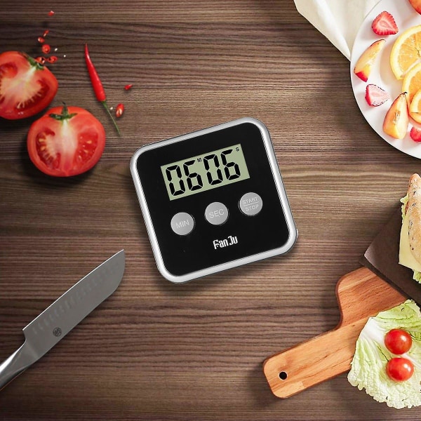 Digital Kökstimer med Stor Display/Hög Alarm/Magnetisk Baksida/Fällbart Stativ/Lättanvänt Mini Nedräkningslarm